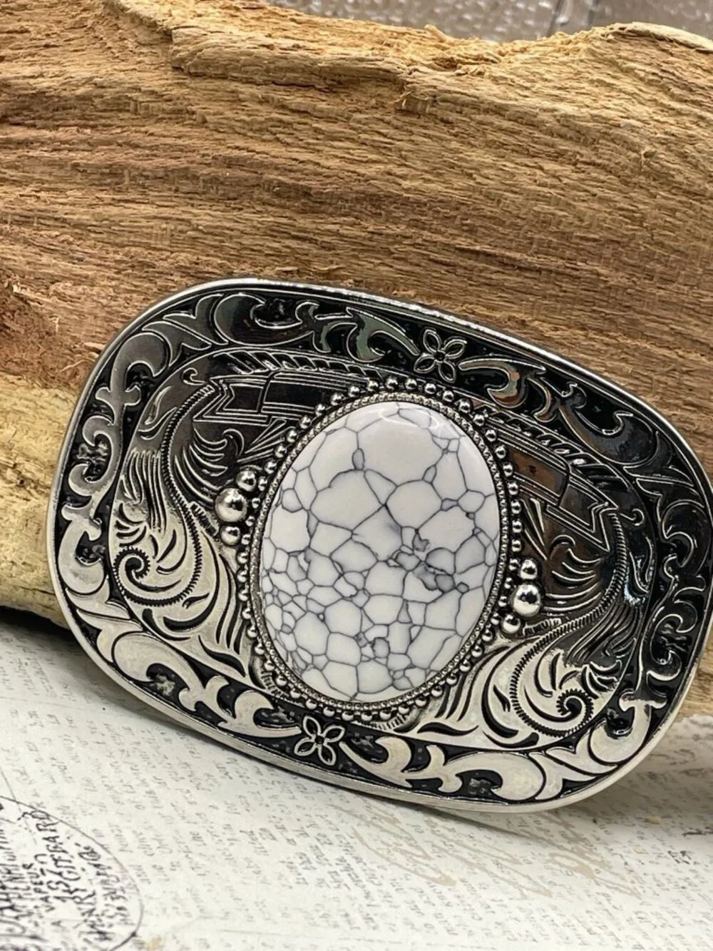 WHITE Turquoise Silver Western Southwest men unisex Belt Buckle Ranch Rodeo FALL